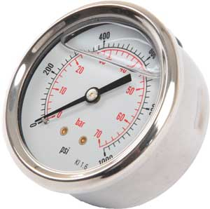 PRESSURE GAUGE 63mm REAR ENTRY 1/4Inch 0-4000PSI 300BAR PRESSURE GAUGE 63mm REAR ENTRY 1/4Inch 0-4000PSI 300BAR